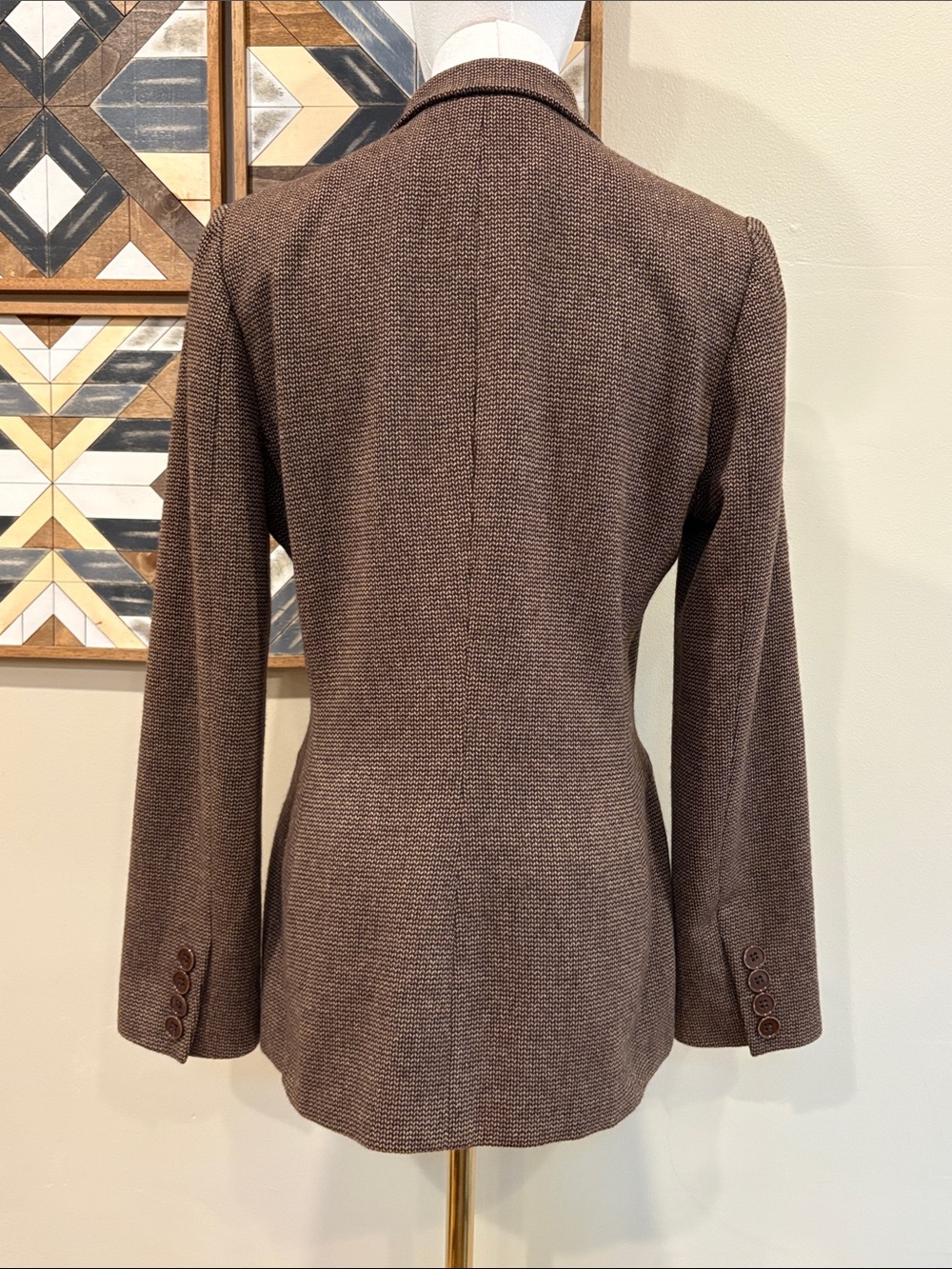 Vintage Ralph Lauren Collection 90s Brown Tweed Blazer Jacket Small / Medium - Picture 5 of 11